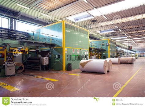 Factory To Produce Corrugated Cardboard Stock Photo Image Of Large