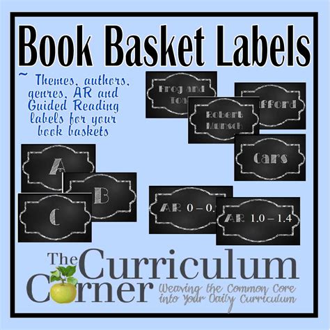 Chalkboard Themed Book Basket Labels The Curriculum Corner 123