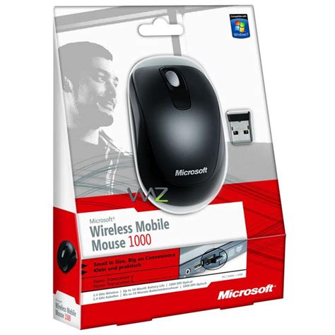 Mouse Sem Fio Microsoft Wireless Mobile 1000 Preto
