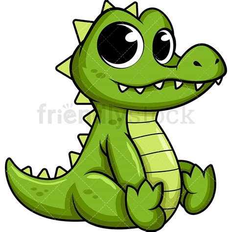 Cute Baby Alligator Cartoon Vector Clipart Friendlystock