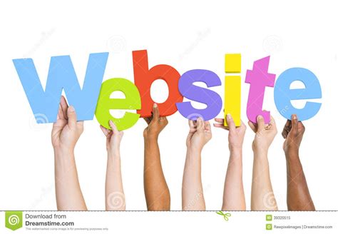 Diverse Human Hands Holding Word Website Stock Image Image Of Ideas