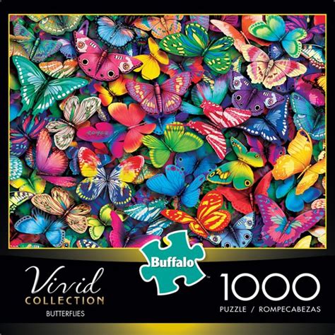 Printed in poland using a lenticular lens, the colors change depending on the angle of view. Butterflies, 1000 Pieces, Buffalo Games | Puzzle Warehouse
