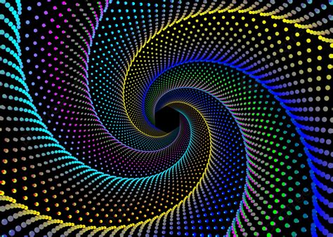 Vector Background Of Colorful Dotted Spiral Vortex Multicolor Spiral