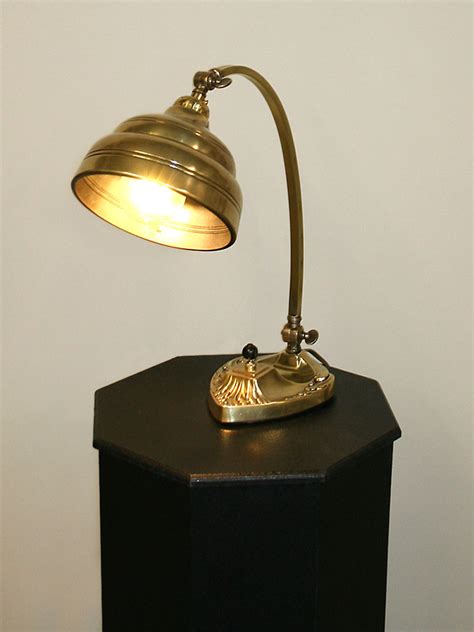 Vintage Brass Desk Lamp W Adjustable Arm And Ornate Base C 1940