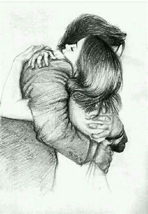 Romantic Hug Pencil Sketches