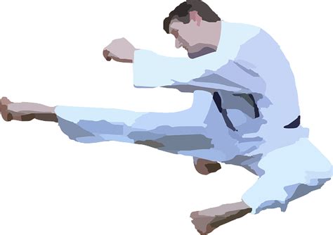 Karate Kick Jumping Free Vector Graphic On Pixabay