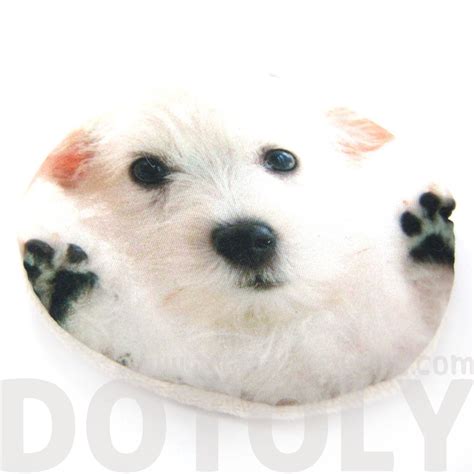 Maltese Puppy Dog Face Shaped Soft Fabric Zipper Coin Purse Make Up Bag