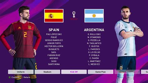 Pes 2020 Fifa World Cup Qatar 2022 Spain Vs Argentina Quarter
