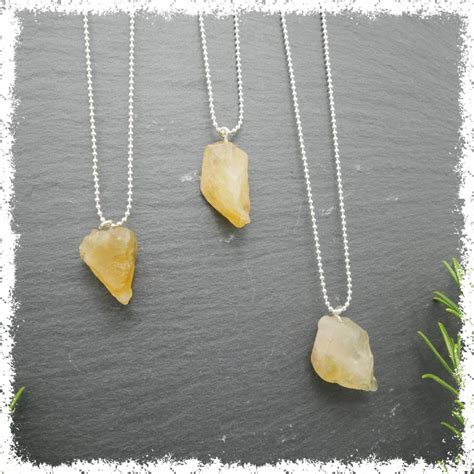 Citrine Raw Crystal Necklace Raw Crystal Pendant Crystal Jewelry