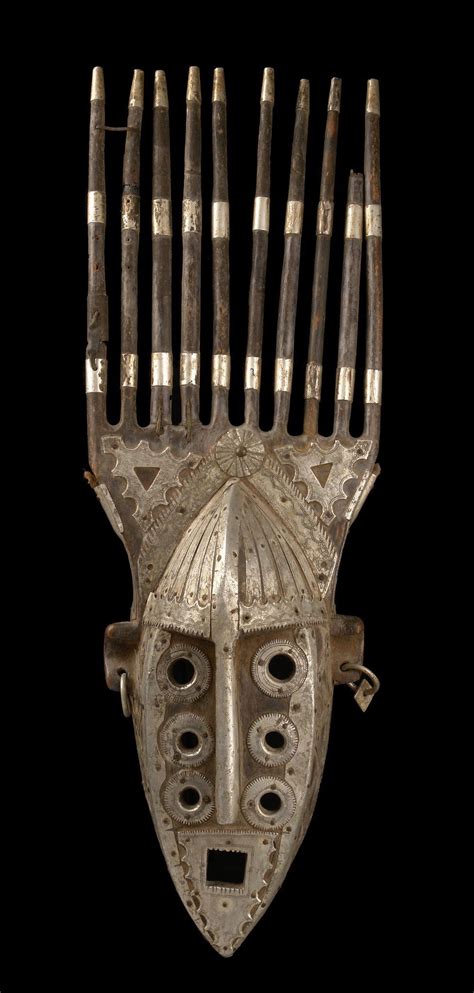 Africa Mask From The Malinke People Of Mali Wood Decorated With