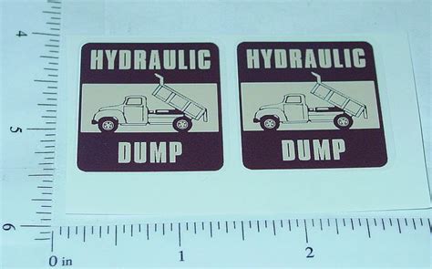 Tonka Bronze Hydraulic Dump Truck Sticker Pair Toy Decals Gasoline