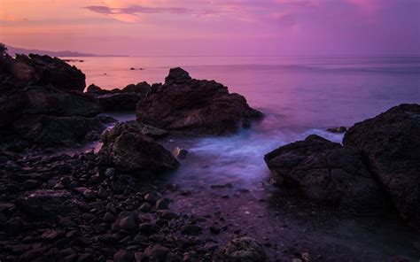 Download Wallpaper 3840x2400 Rocks Coast Sea Sunset Sky 4k Ultra Hd