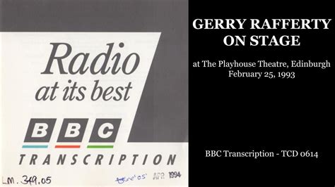 Gerry Rafferty Live On Stage At The Playhouse Theatre Edinburgh