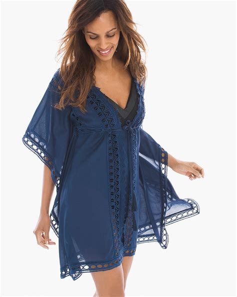 Lace Trim Swim Cover Up Tunic Chicos