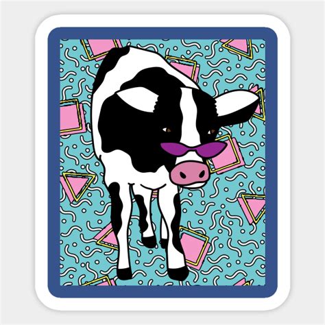 Funny Cow With Sunglasses Muh Cows Sticker Teepublic