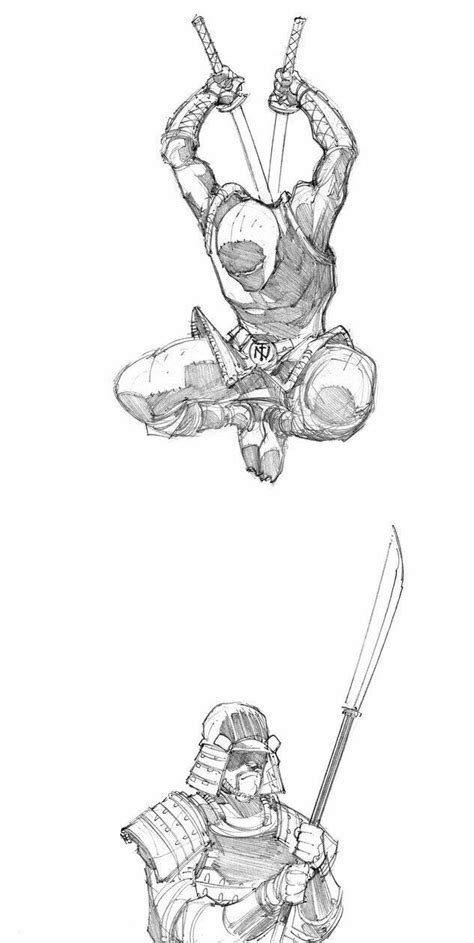Dibujar Mangaanime Samurai Drawing Art Poses Ninja Art