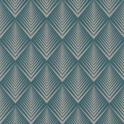 Sq Ft Soprano Teal Wallpaper DISCONTINUED Blue Geometric Wallpaper Brown Wallpaper