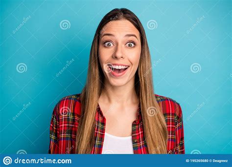Close Up Portrait Of Her She Nice Attractive Pretty Lovely Amazed Cheerful Cheery Glad Long