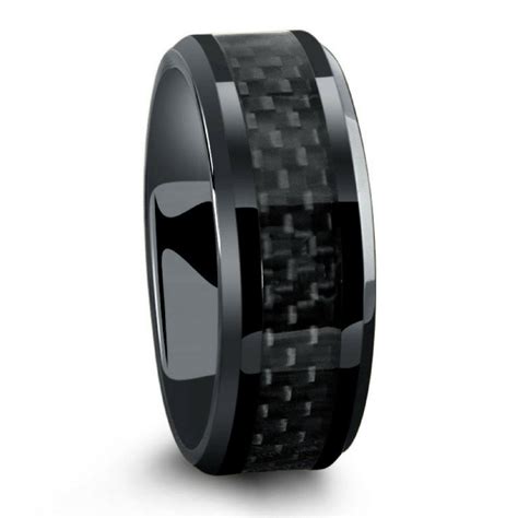 Titanium wedding bands and black titanium rings. Carbon Black (Titanium) - Northern Royal, LLC