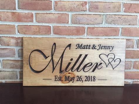 custom wedding date sign  hearts smith crafted woodworks