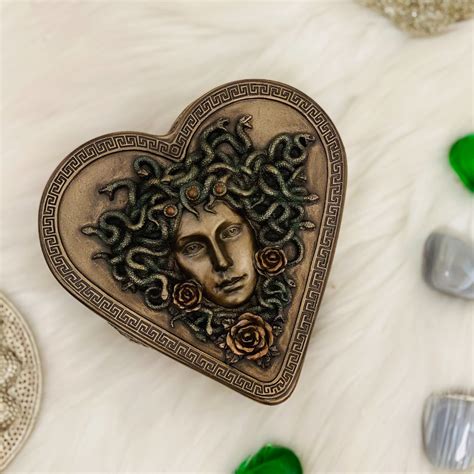 Handmade Medusa Heart Shaped Trinket Box Karmanepalcrafts