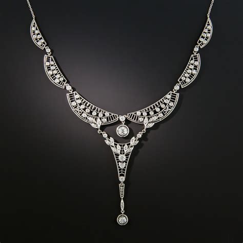 Edwardian Platinum Diamond Necklace Edwardian Jewelry Vintage Jewelry