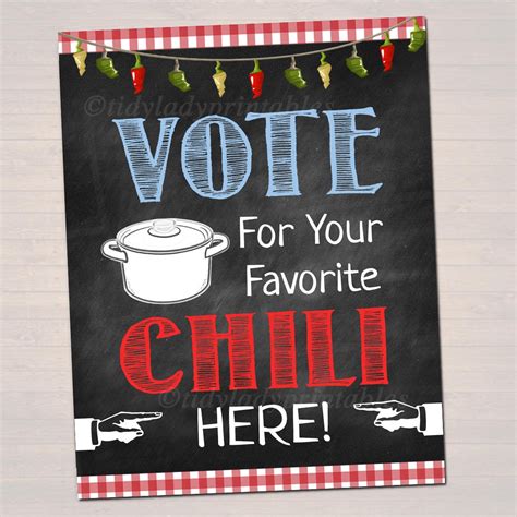 Chili Cook Off Decor Tidylady Printables