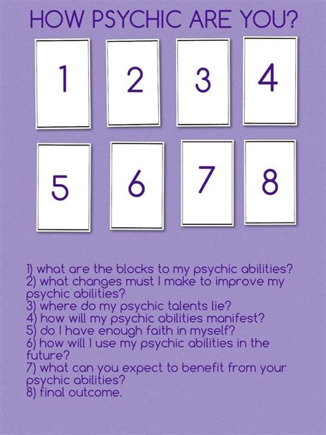 How Psychic Are You Tarot Learning Tarot Card Spreads Reading