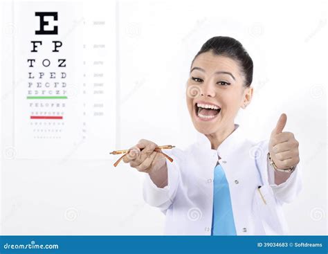 Woman Optician Or Optometrist Stock Image Image Of Examination Glasses 39034683