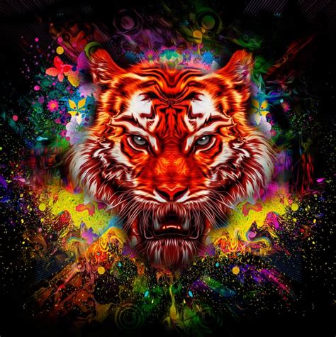 Abstract Colorful Tiger — Stock Photo © Valik4053022 85471790