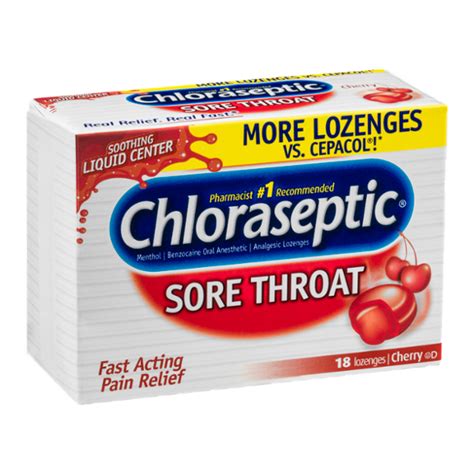 Chloraseptic Sore Throat Oral Anesthetic Lozenges Cherry 18 Ct