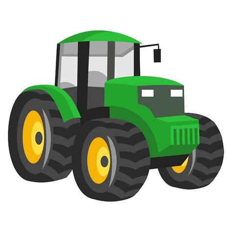 Tractor Verde Sobre Fondo Blanco Imagen Vectorial Agricultura Y