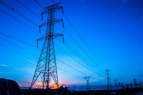 Free Images Sunset Mast Electricity Energy Pylons Transmission