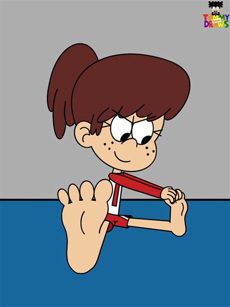 the loud booru post 45971 2023 artist tommydraws barefoot character lynn loud feet frowning