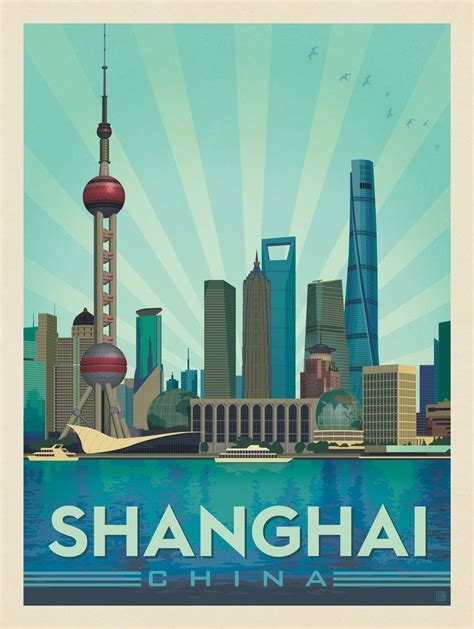 China Shanghai Travel Prints Retro Travel Poster Vintage Travel