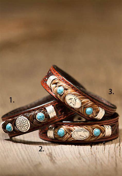 Leather And Horsehair Bracelet W Gem Cattle Kate