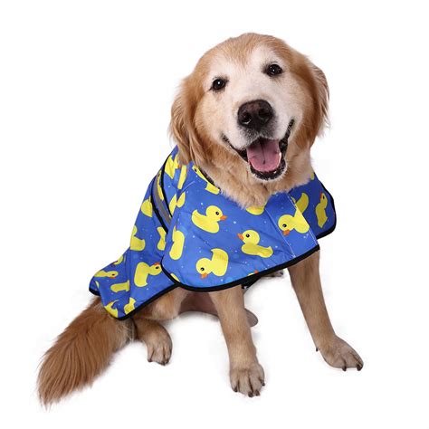 Hde Dog Raincoat Hooded Slicker Poncho For Small To X Large Dogs And