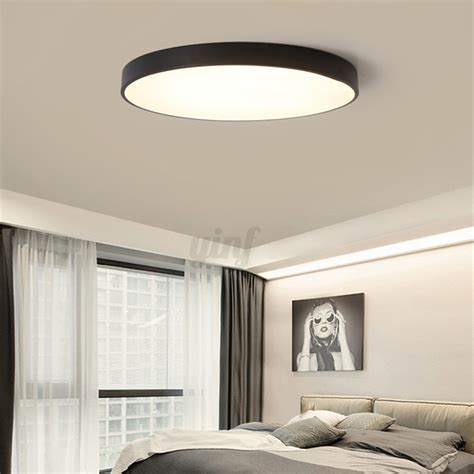 The light on this particular ceiling fan is about 12 inches in diameter, which is quite roomy. Modern LED Round Ceiling Lamp Light Fixture Home Bedroom ...