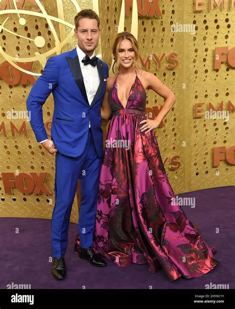 justin hartley and chrishell stause attending the 71st primetime emmy awards held at the