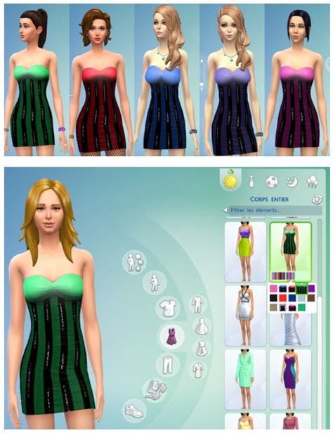 Non Default Glitter Dress Set At Darkiie Sims4 Sims 4 Updates