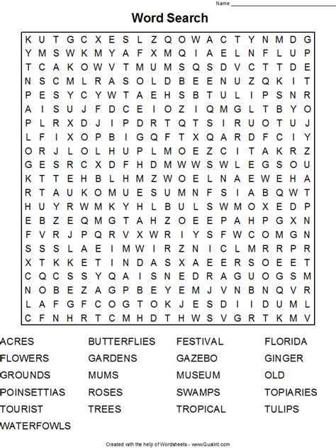 Printable Word Search Puzzles For Adults