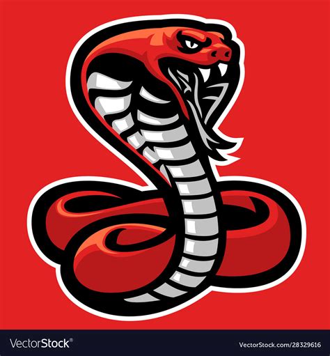 Mascot Aggressive Cobra Snake Royalty Free Vector Image