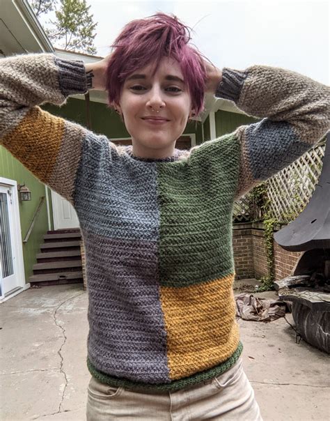 Camryn Color Block Sweater Crochet Pattern Etsy