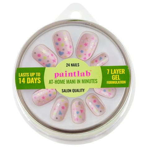 Paintlab Round Press On Nails Short Length 24 Piece Fake