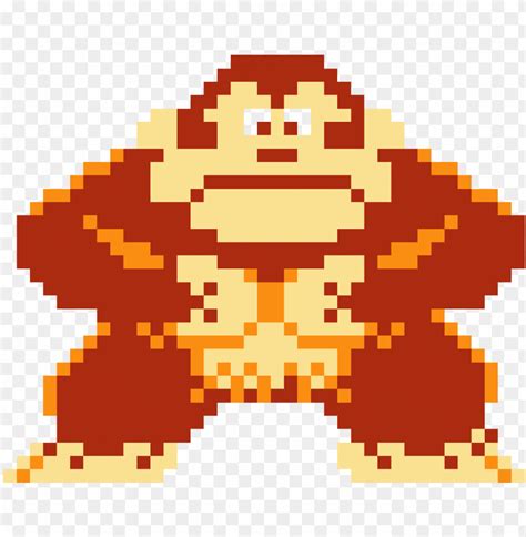 Donkey Kong Donkey Kong Pixel Art Minecraft Png Image With