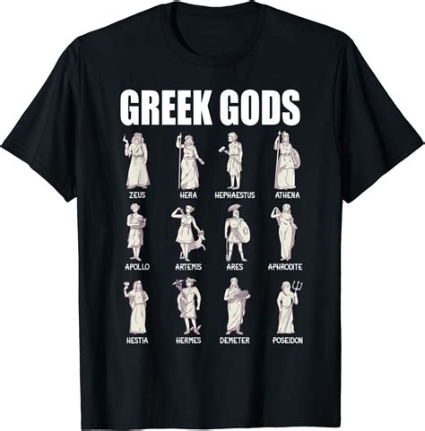 Greek Gods And Goddesses Ancient Greek Mythology Greece T Shirt Amazon