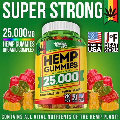 natural hemp gummies 25000mg 277mg per gummy bear with full spectrum hemp extract natural