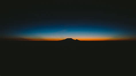 Mountain Horizon Sunset Dark Night 4k Wallpaper 4k