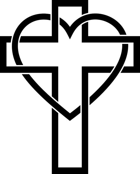 Christian Cross Christianity Religion Sacred Heart Heart And Cross