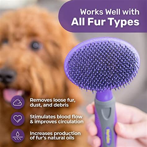Hertzko Dog Brush Soft Pin Bristle Pet Brush For Dogs And Cats